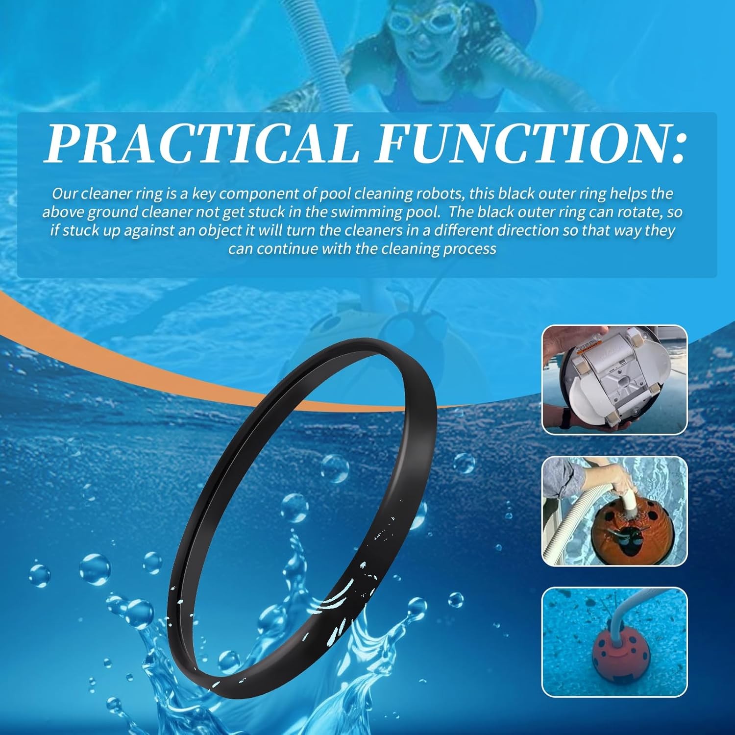 AXV458 Black Ring Kit For Hayward AquaBug/Wanda Dave Above Ground Pool Cleaners