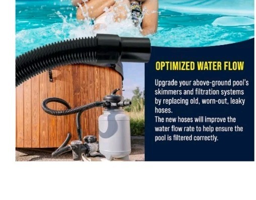 PH-403 3Ft Heavy-Duty Above Ground Pool Hose 1.5&Prime; Black Filter Connecting Hose