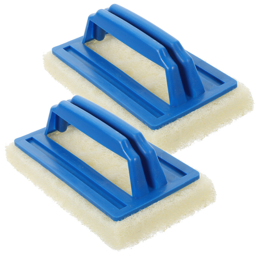 2pcs Bathroom Floor Brush Scrubber Manual Cleaner Pool Hand Sponge Brushes