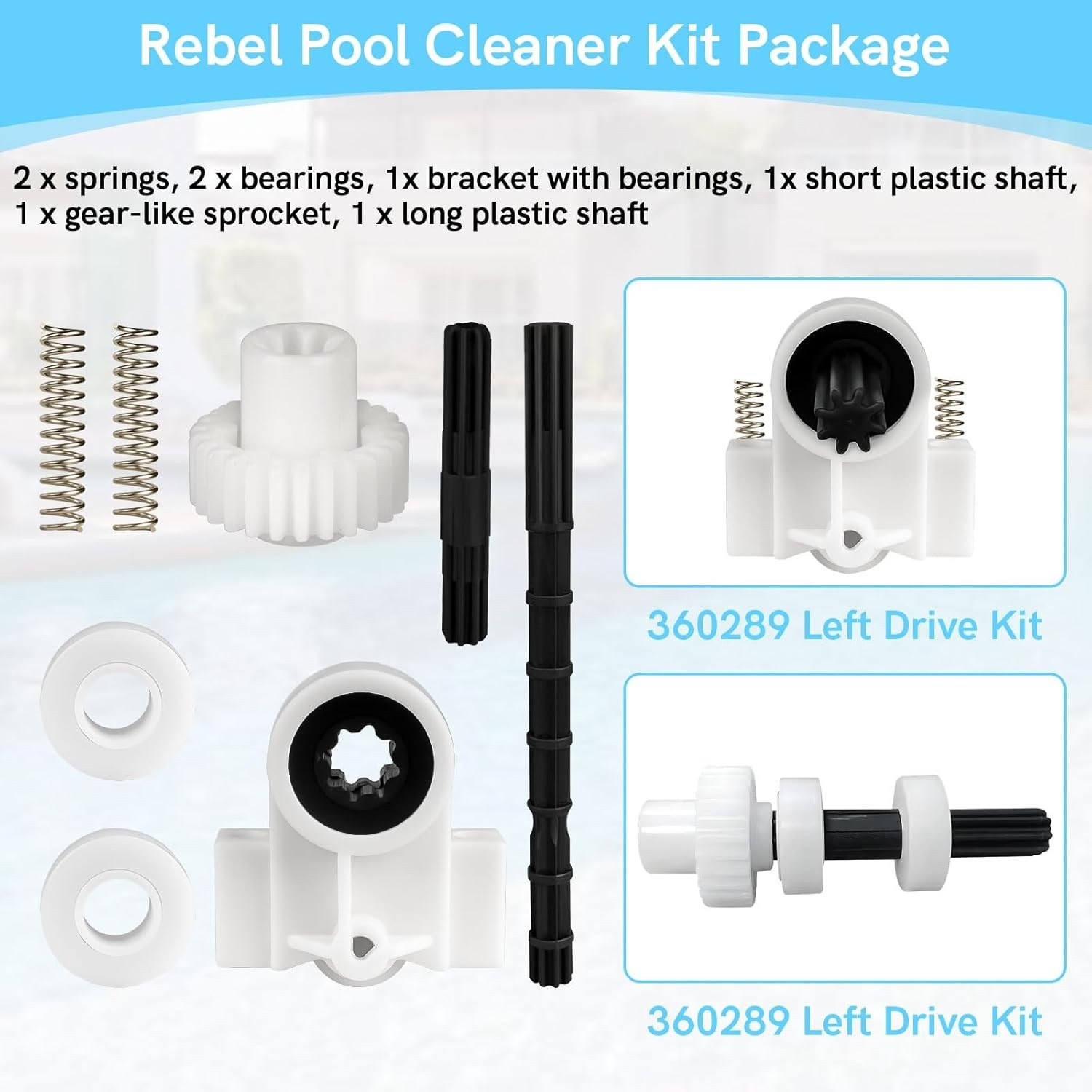 360289 Left Drive Kit & 360290 Right Drive Kit Pool Cleaner Bearings Tune up Kit