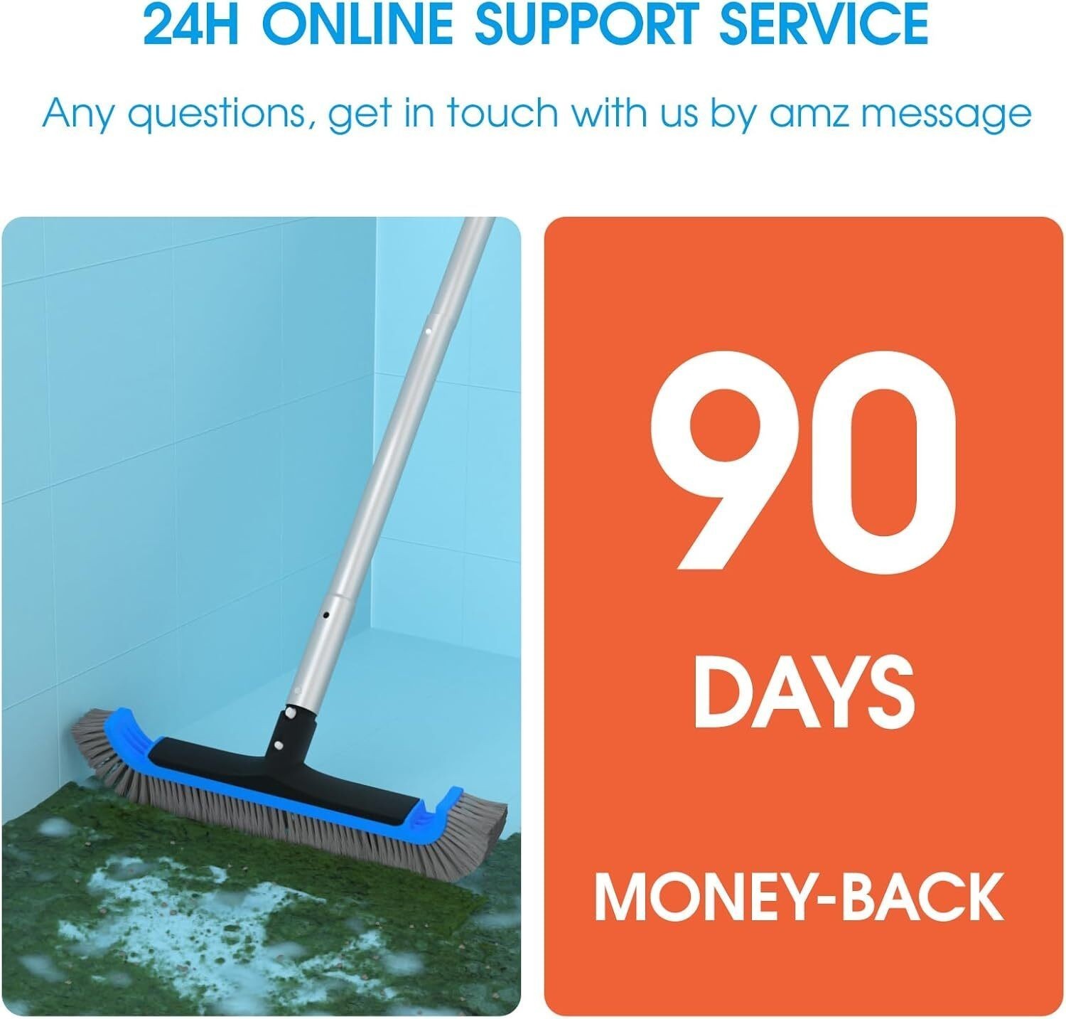2 in 1 Pool Brush w/ 10 FT Poles 17.5 » Heavy Duty Swimming Pool Brush Cleaning