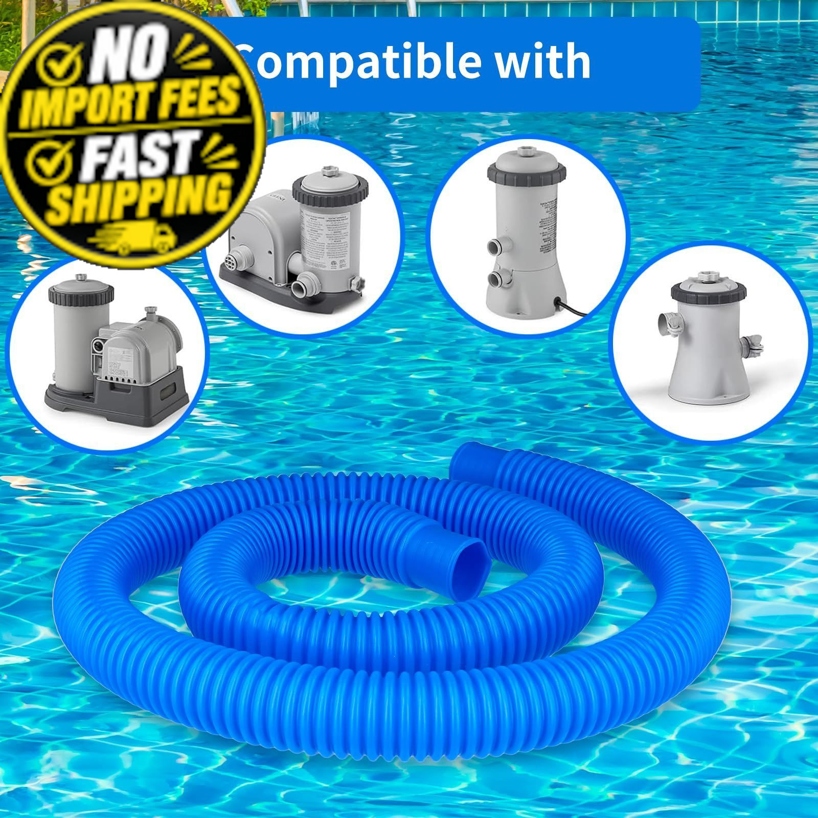 Homyplaza Replacement 59 inches long with a 1.34 inch diameter, Blue-Set of 4