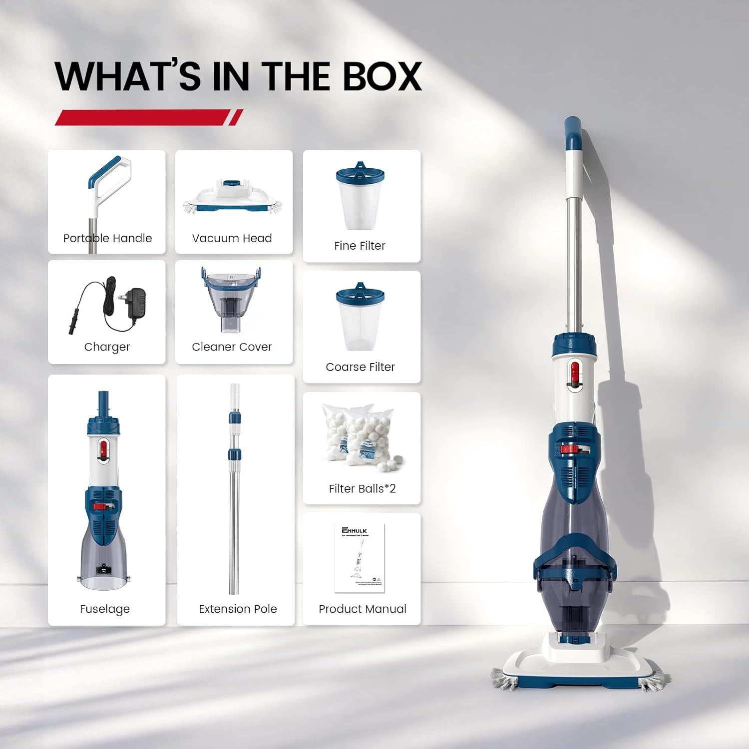 Cordless Pool Vacuum, Upgraded Dual Mode, 22 GPM Powerful Suction, 13.4&Prime; Wide He