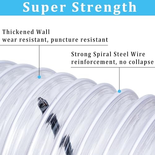 Heavy Duty Dust Collection Hose 1-1/2&Prime; × 10 ft PVC 1.5in-10ft Thickened Style