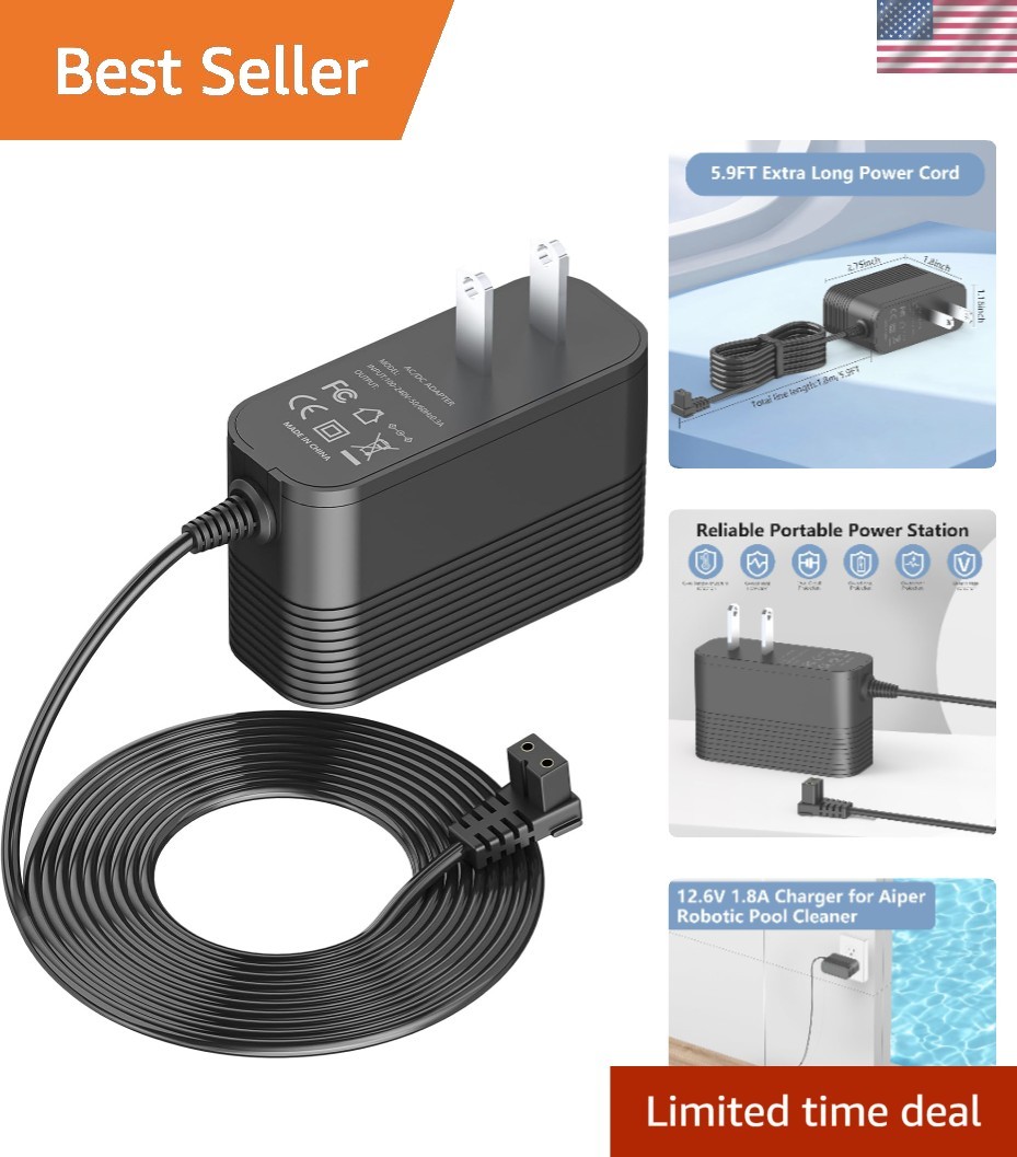 Aiper Pool Cleaner Charger 12.6V/1.8A – Compatible with SE 600/1000 Models