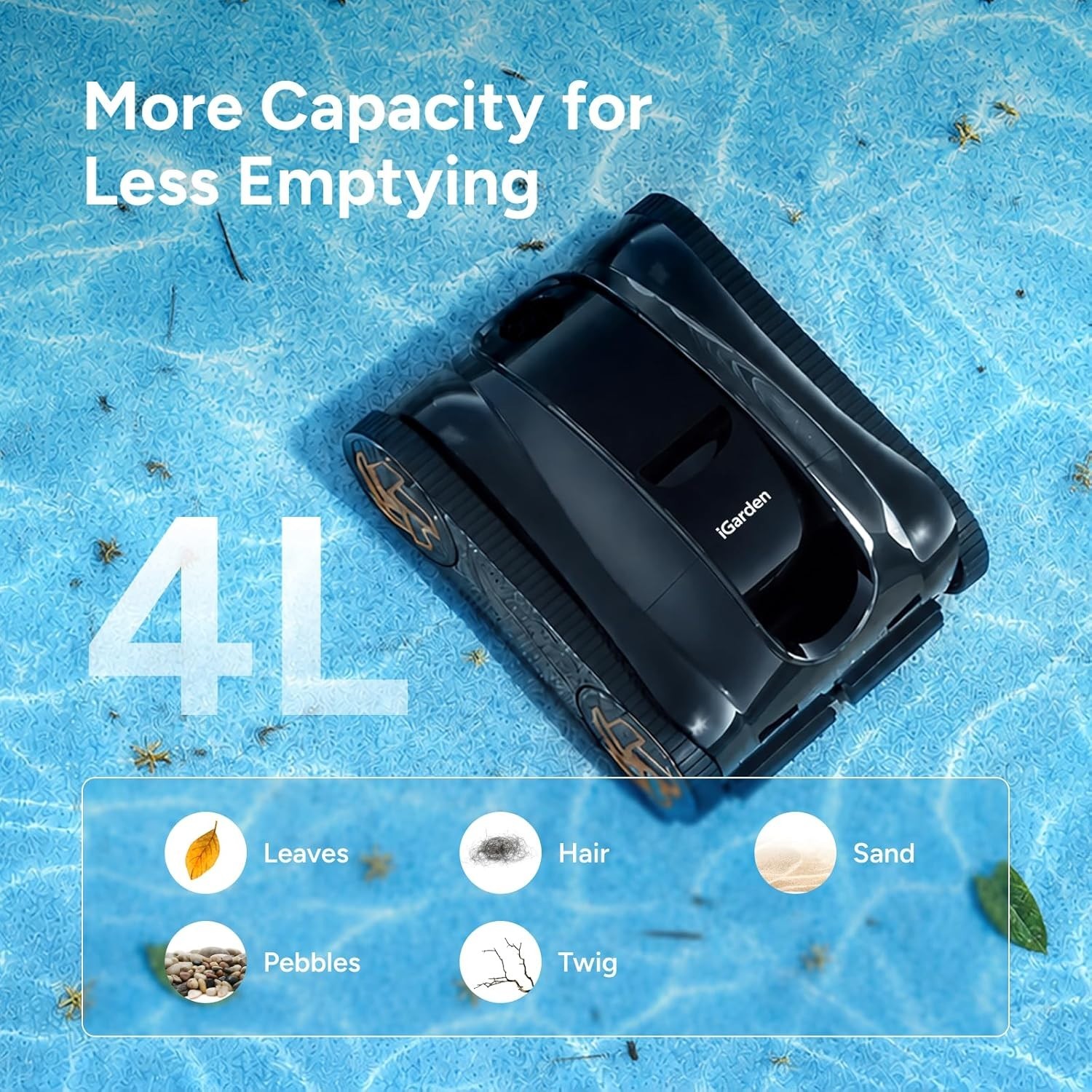 iGarden K55 330Min Runtime Robotic Pool Cleaner Pool Vacuum Clean For Inground
