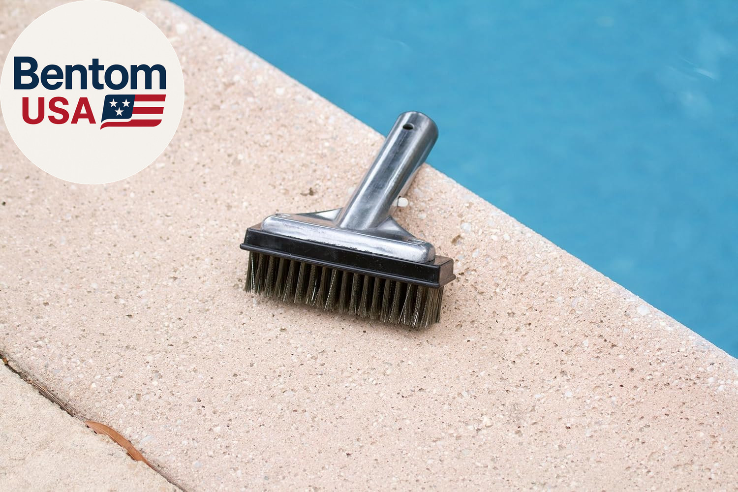 5-Inch Stainless Steel Pool Algae Detail Brush, Heavy-Duty Aluminum Back, for Gu