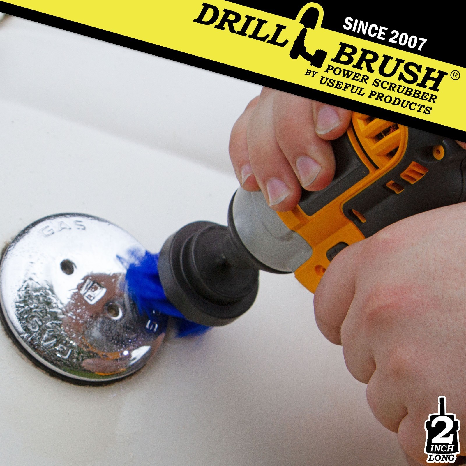 Drillbrush Scrub Brush – Pool, Spa, Hot Tub – Sliding Glass Shower Door Tracks