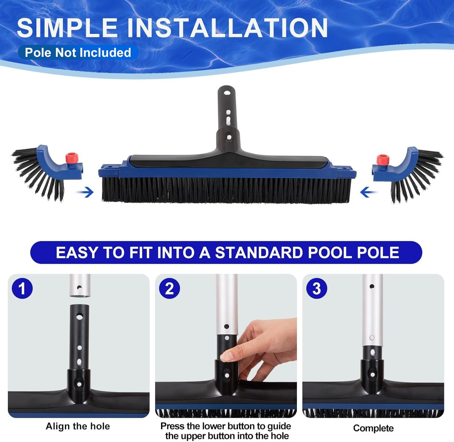 20 » Curved Pool Brush with BPT Bristles for Inground Pools Heavy Duty