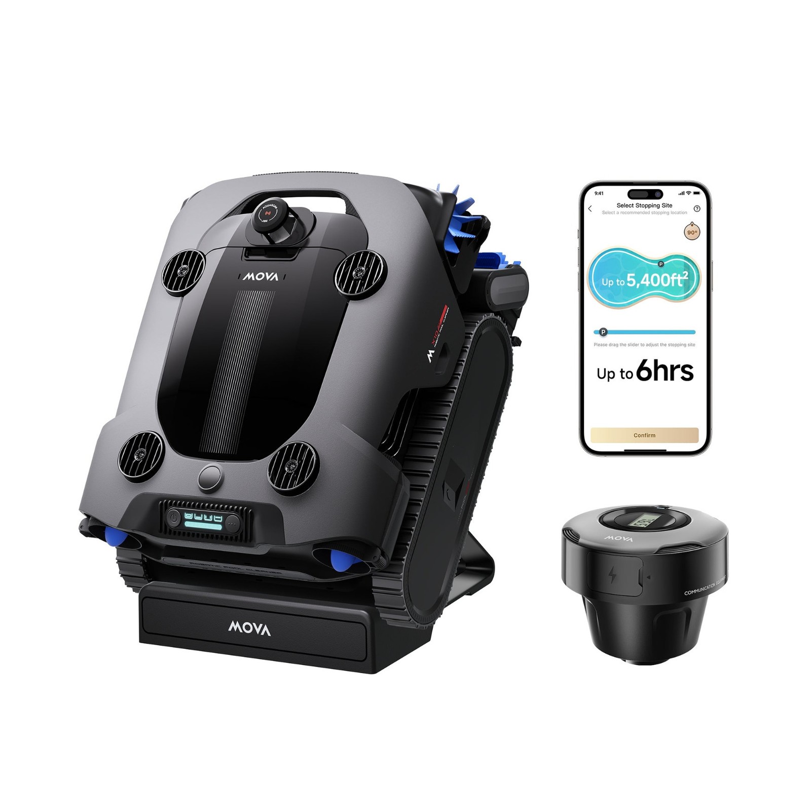 MOVA Rover X10 Robotic Pool Cleaner with 7-in-1 OMNI Clean Coverage (Black)