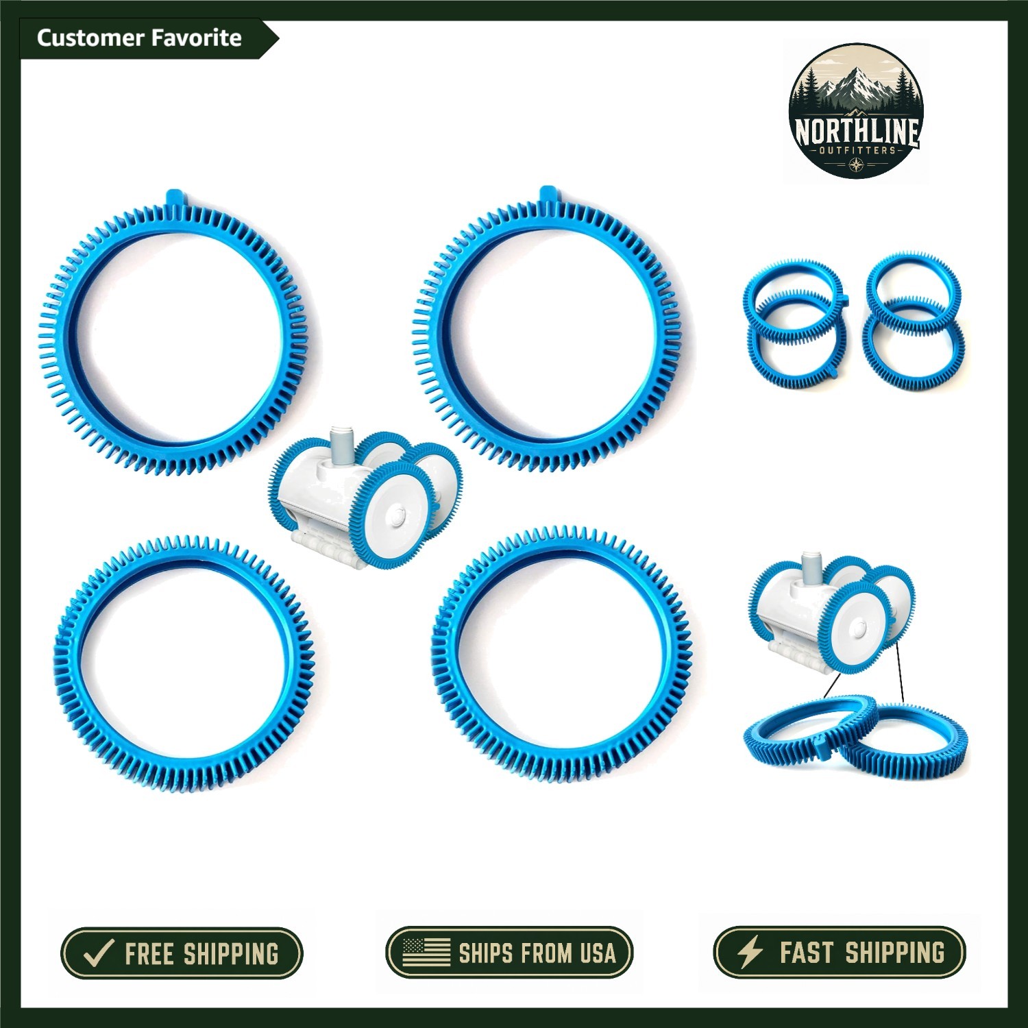 Pool Cleaner Tire Kit – 4-Pack for Poolvergnuegen Models 896584000-143 & 082