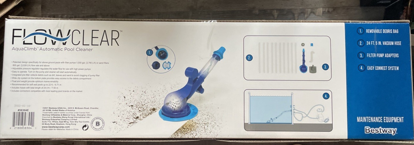 Flowclear AquaClimb Automatic WaterPowered Above Ground Pool Cleaning Vacuum NEW