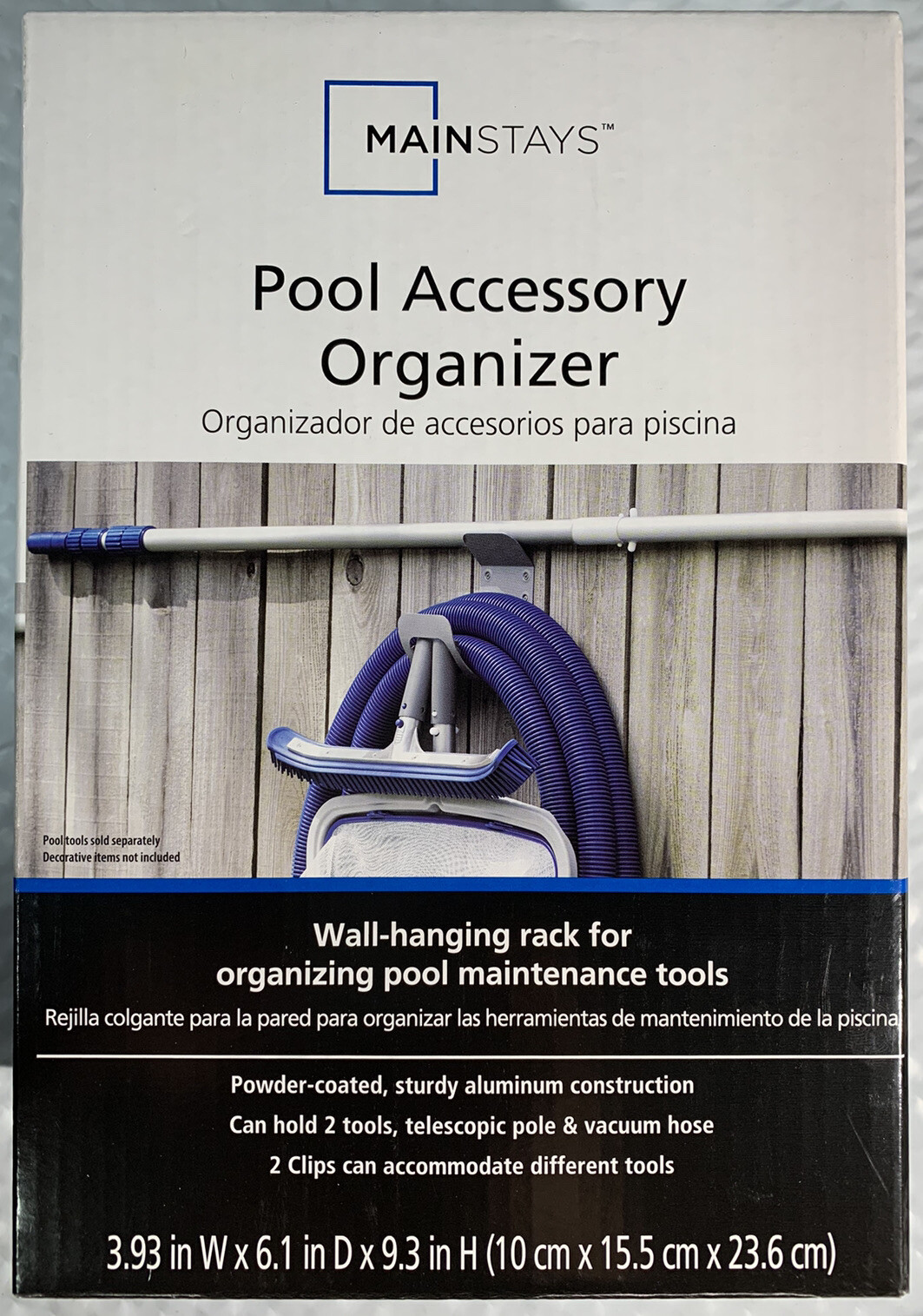 MAINSTAYS Pool Accessory Organizer Wall Hanging Rack for Pool Maintenance Tools