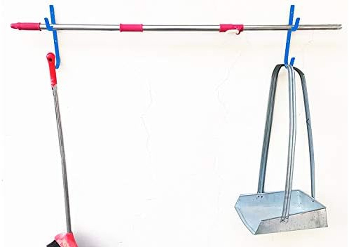 4 PCS Set Pool Pole Hangers Heavy Duty Blue Aluminium Holder Hooks with Screws P