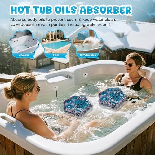Cute Paw Hot Tub Scum Absorber – Reusable Oil Absorbing Sponge & Paw 2 Pack