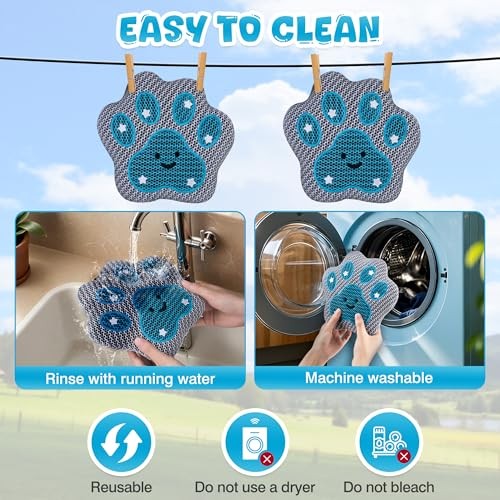 Cute Paw Hot Tub Scum Absorber – Reusable Oil Absorbing Sponge & Paw 2 Pack