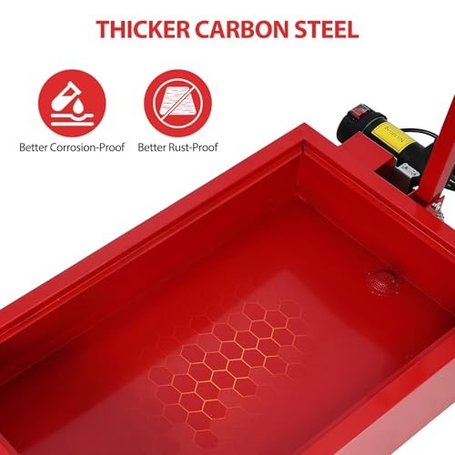 20 Gallon / 76L Low-Profile Oil Drain Tank with 110V Electric Pump — Heavy Duty