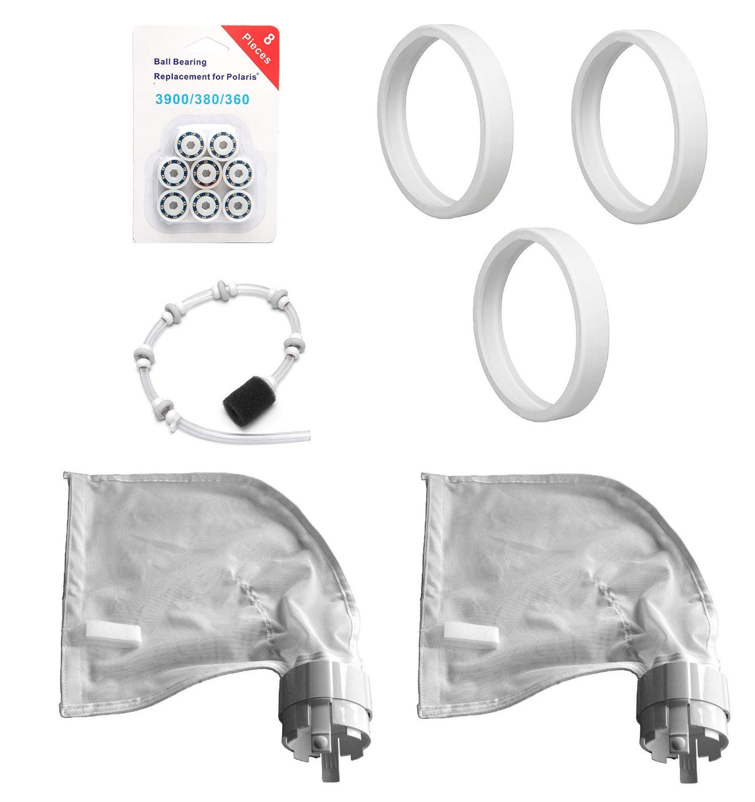 Pool Cleaner Tune-Up Kit for Zodiac Polaris 360/380 – Filter Bags, Tires, Hose &