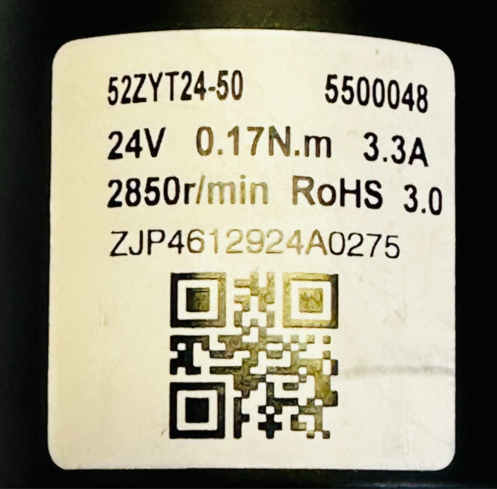 Maytronics Pump Motor 52ZYT24-50, 5500048 24 V 2850 RPM For Pool Cleaner Robot