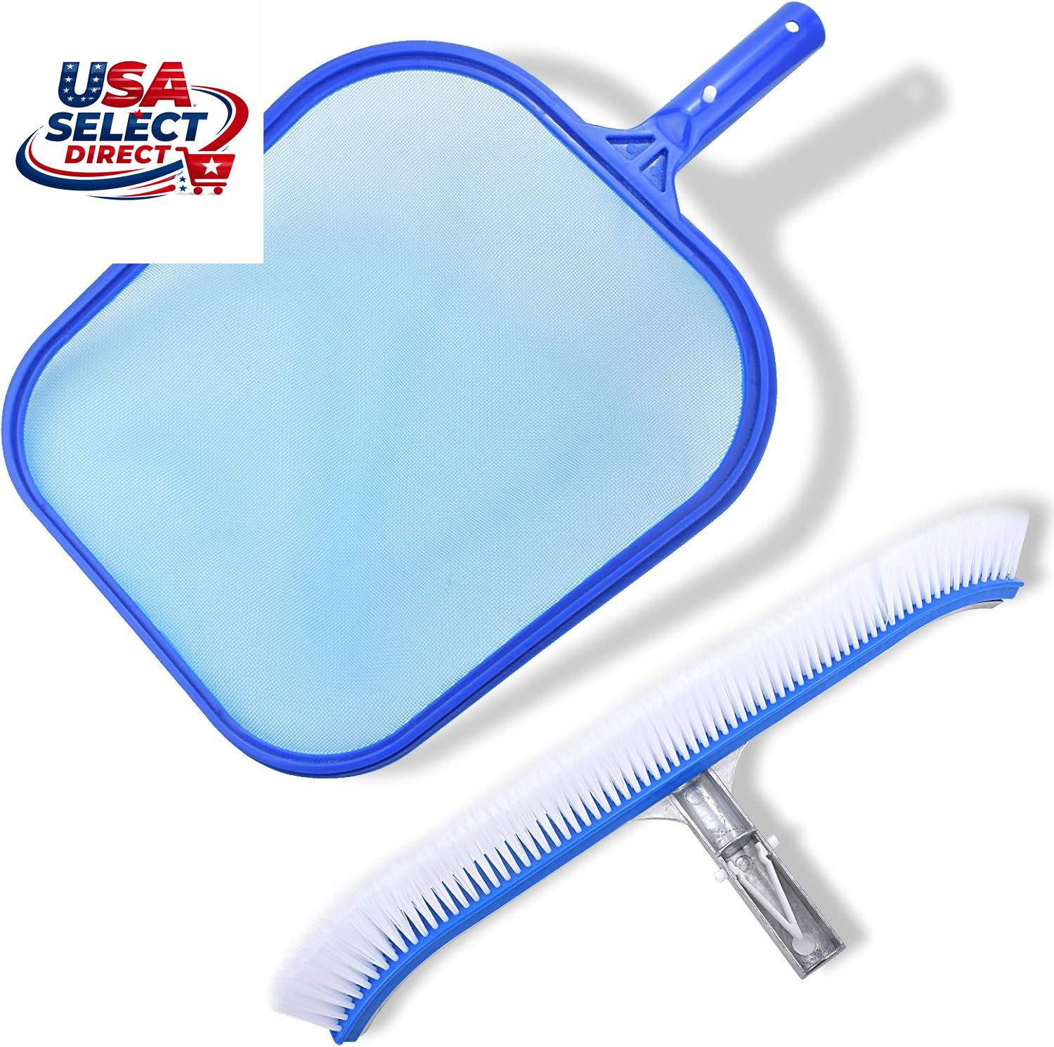 17.5&Prime; Pool Cleaning Brush & Skimmer Net Kit – Heavy Duty Supplies