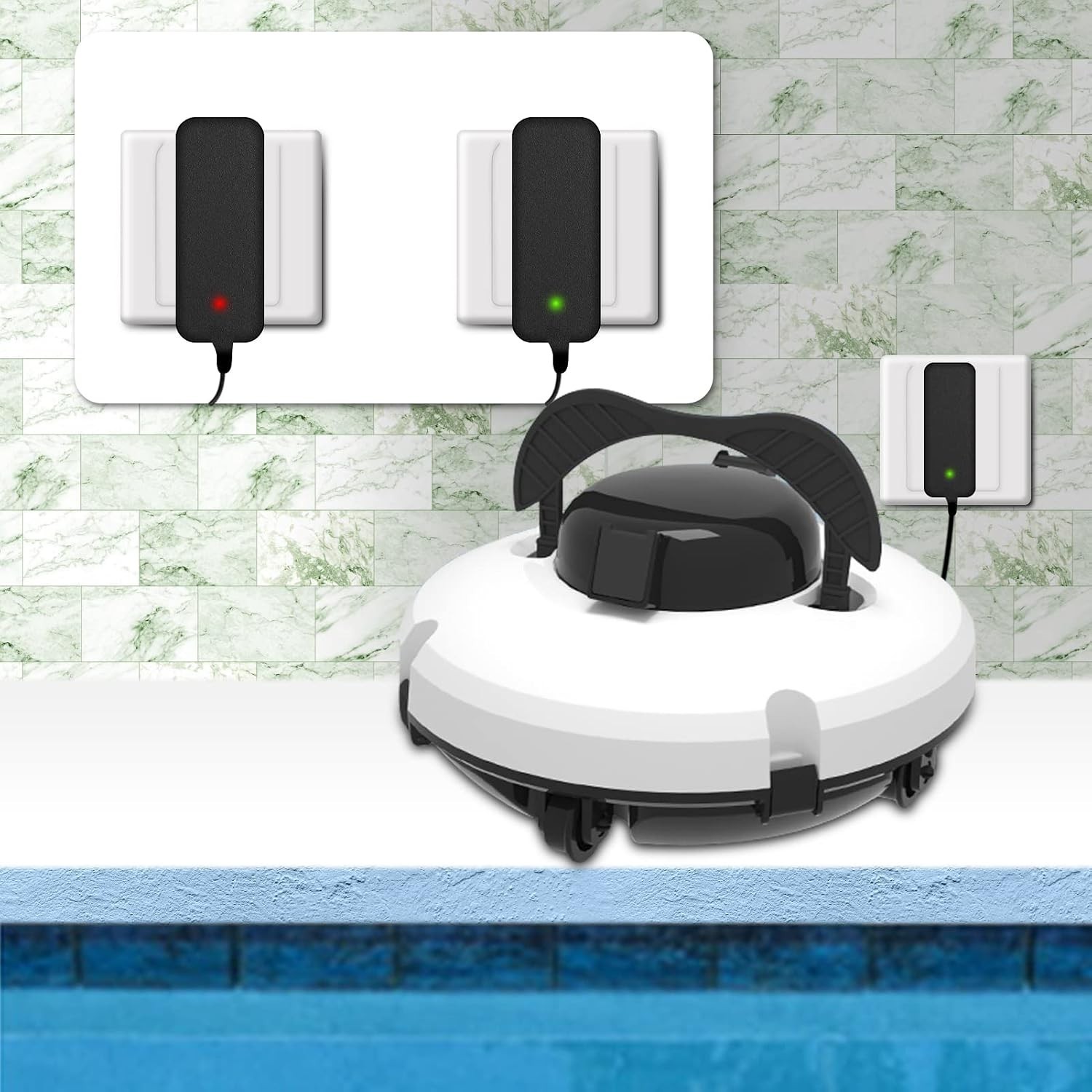 PZO-18 Robotic Cordless Pool Cleaner Smart 5200mAh Lithium Auto-Park 1000