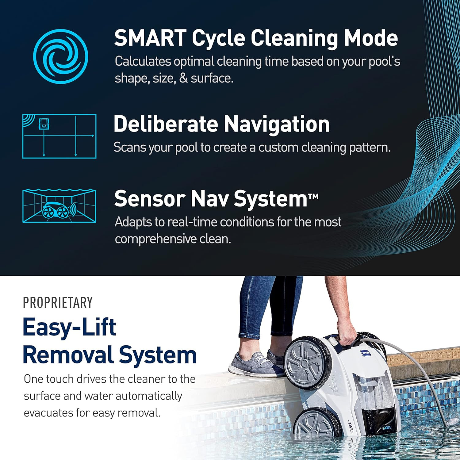 Polaris VRXIQ+ Smart Robotic Pool Cleaner with Iaqualink Control, Extra Long 70&prime;