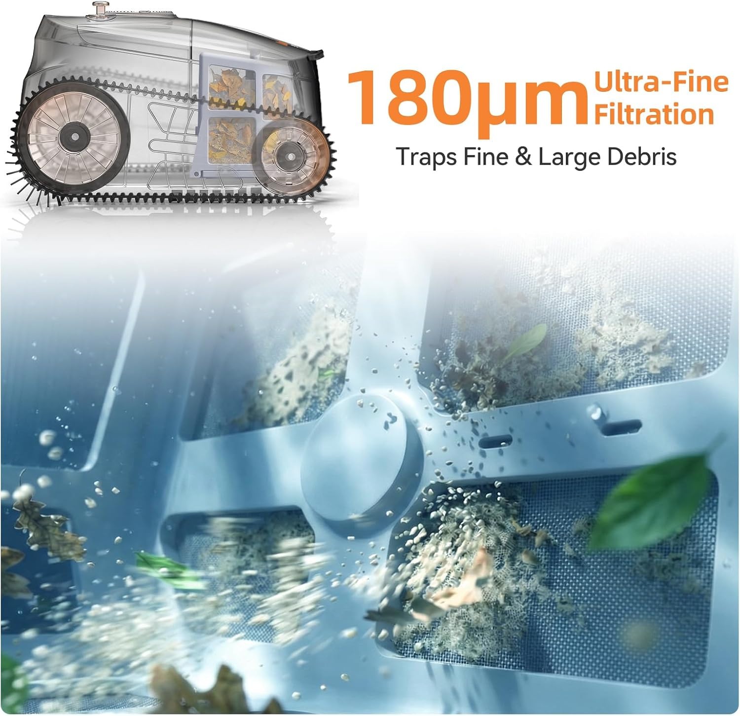 CoasTeering Ultra Nebula Cordless Robotic Pool Cleaner 5580 GPH 180-Min Runtime