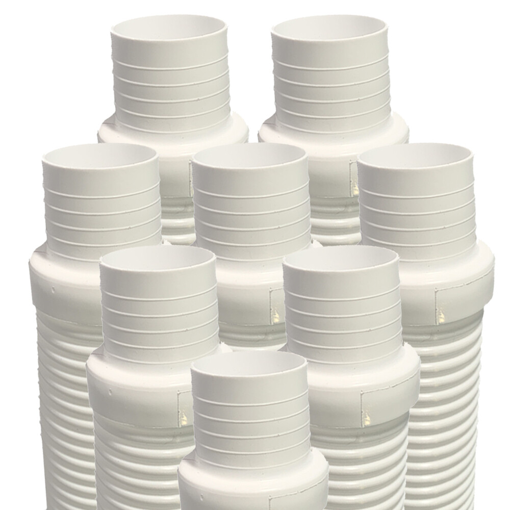 Puri Tech Pool Cleaner Vac Hose Kreepy Krauly Barracuda 1.5in x 4ft White 8 pk