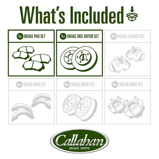 Rear Replacement Brake Disc Rotors and Ceramic Brake Pads + Hardware Brake