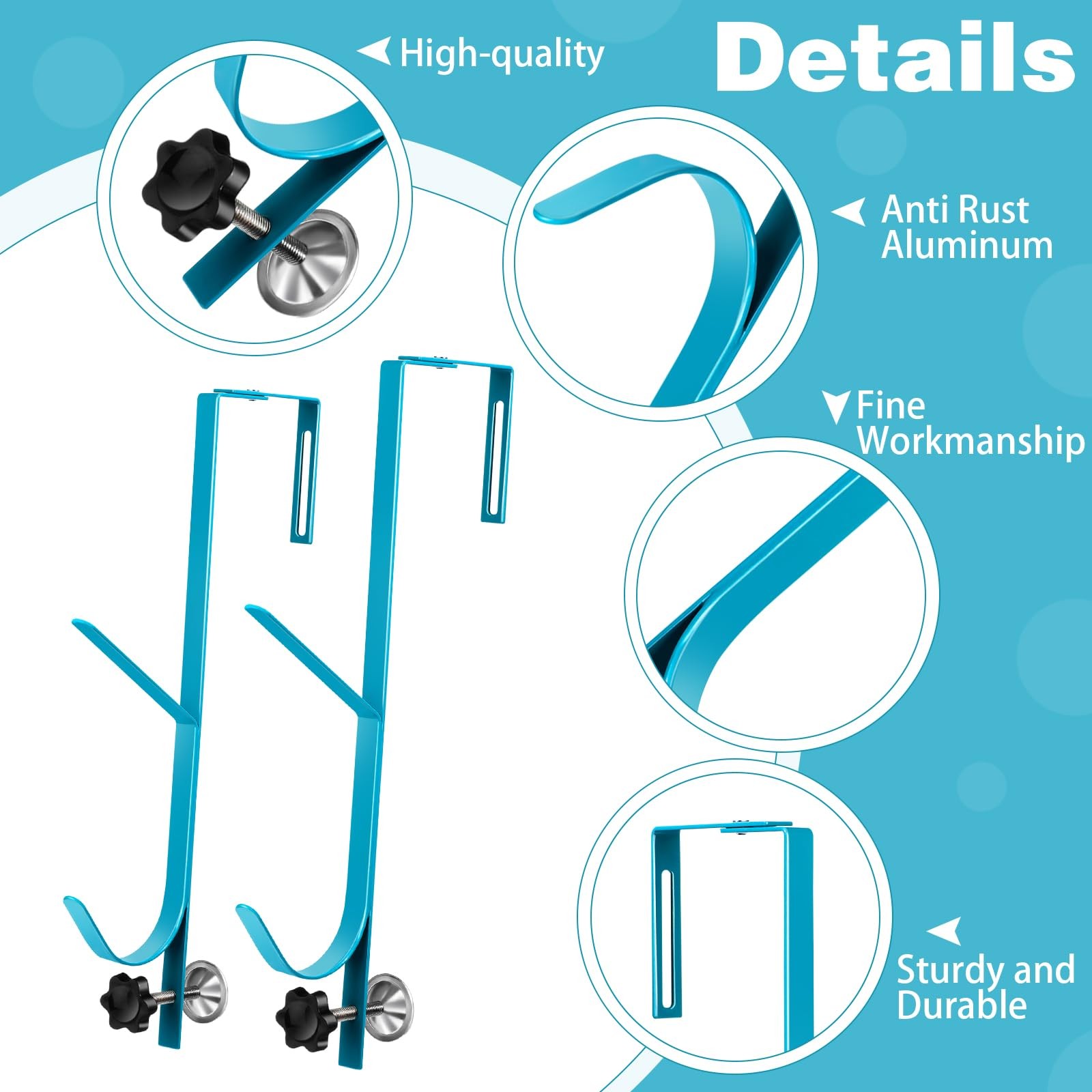2 Pack Pool Fence Hooks Equipment Above Ground Swimming Accessories Adjustabl…