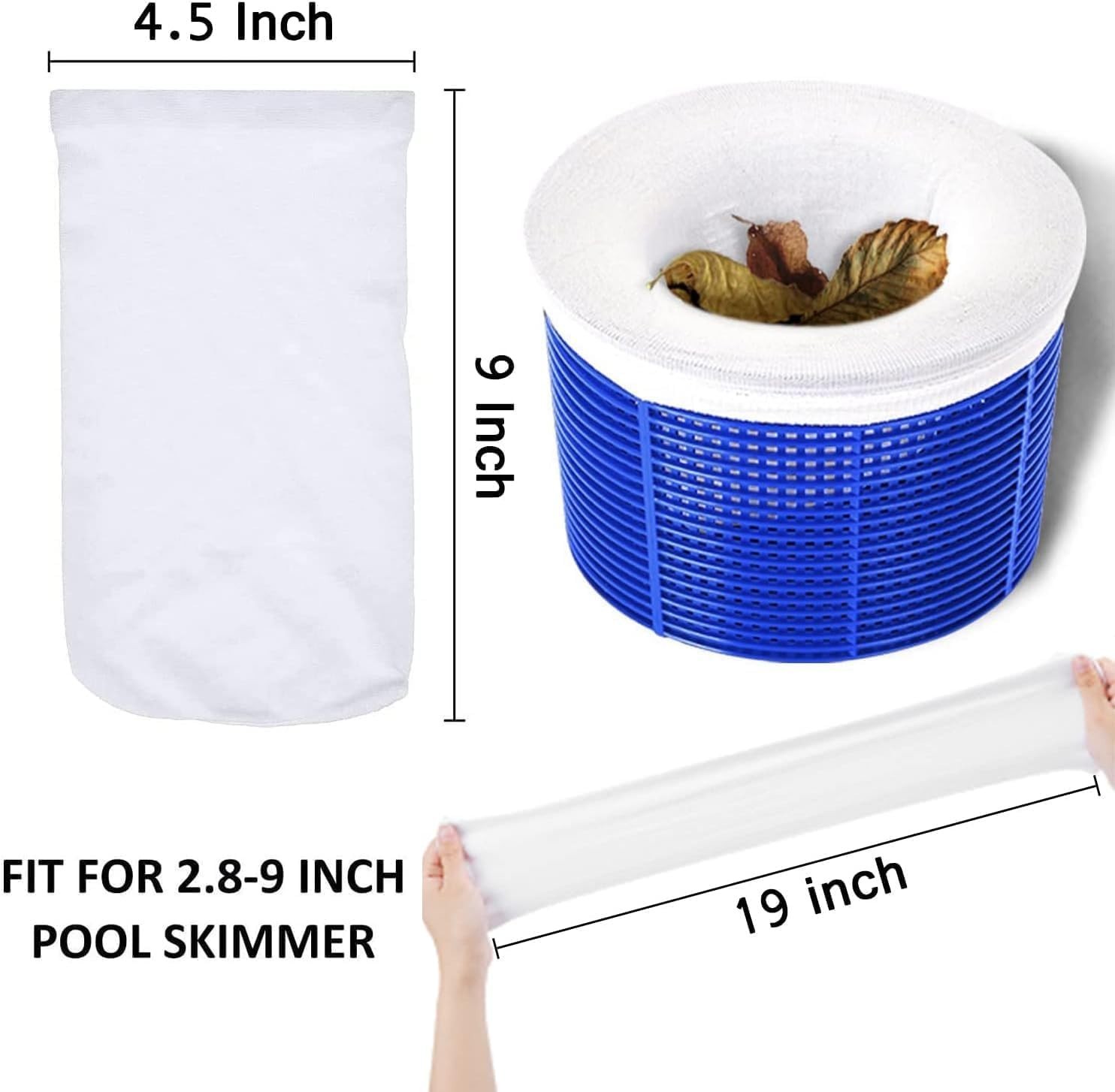 40 Pack Pool Skimmer Socks Fine Mesh Filter Basket Socks Free Shipping