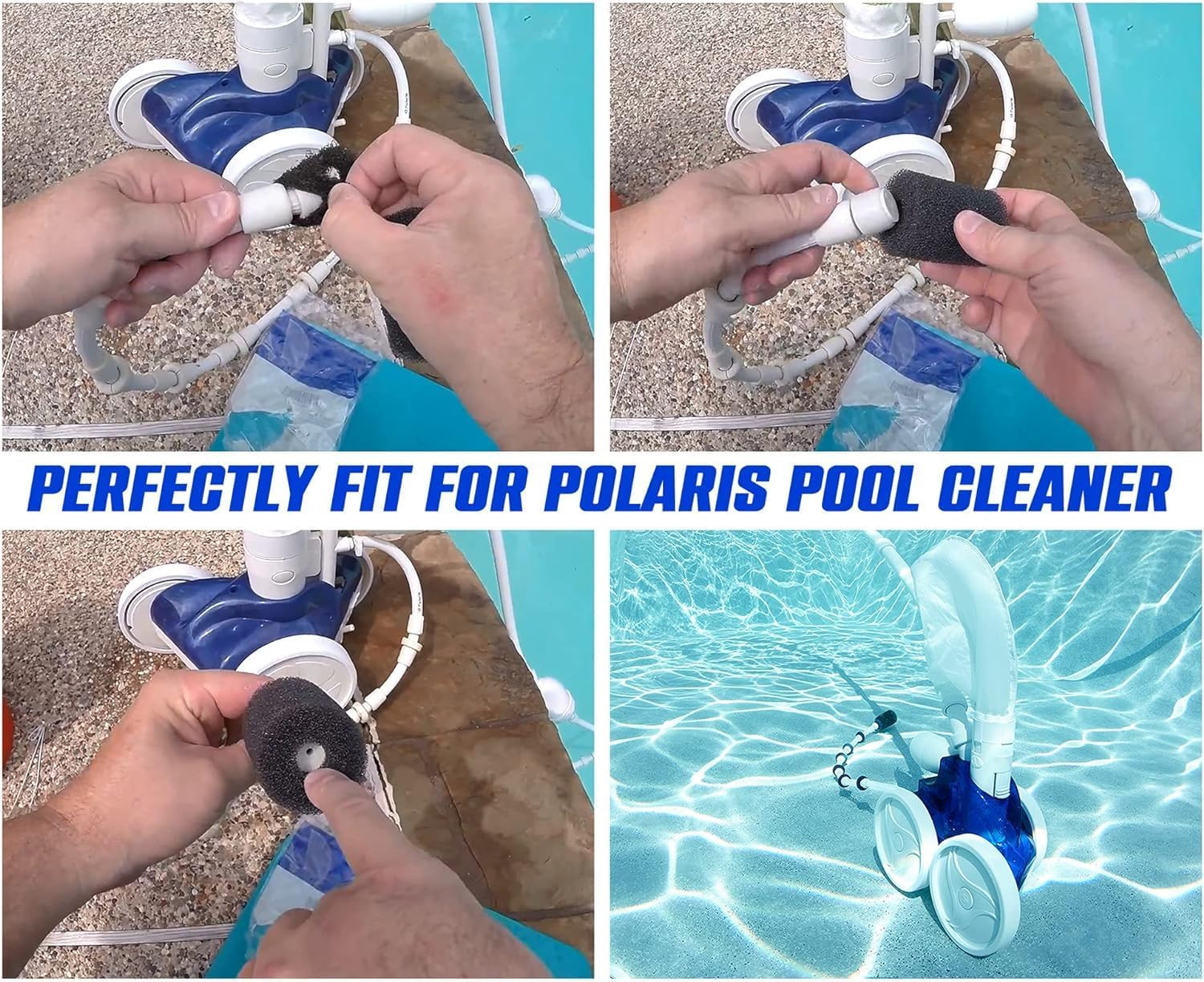 For Polaris Pool Cleaner Parts, 12 Pack Sweep Hose Tail Scrubbers Replacement fo