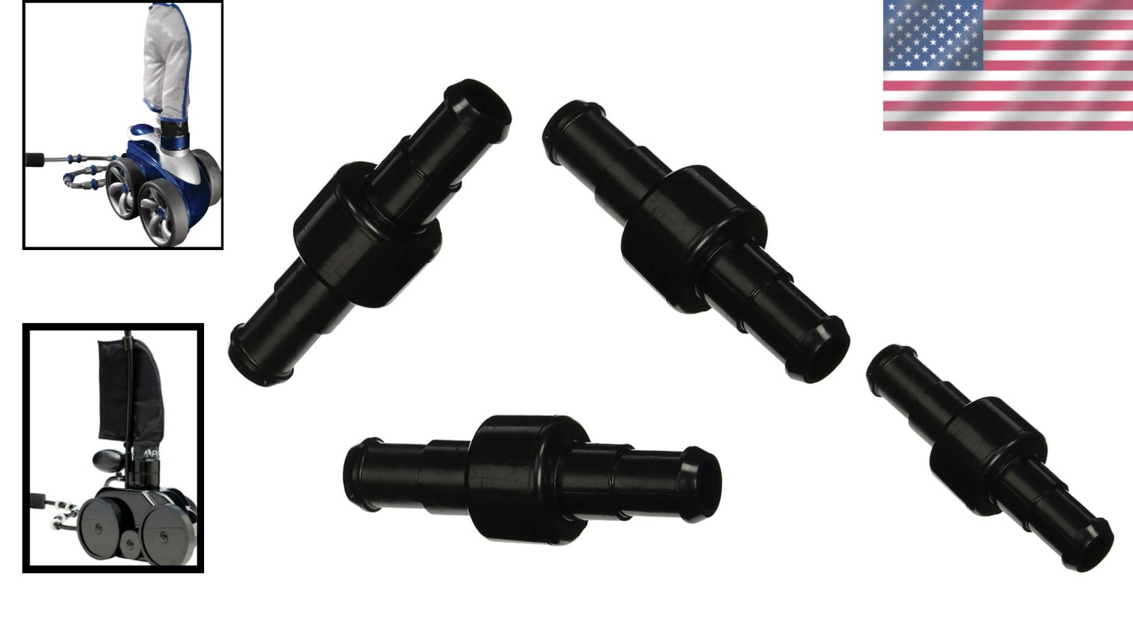 Durable Rubber Hose Swivel Replacement for Zodiac Polaris Pool Cleaners – 3 Pack