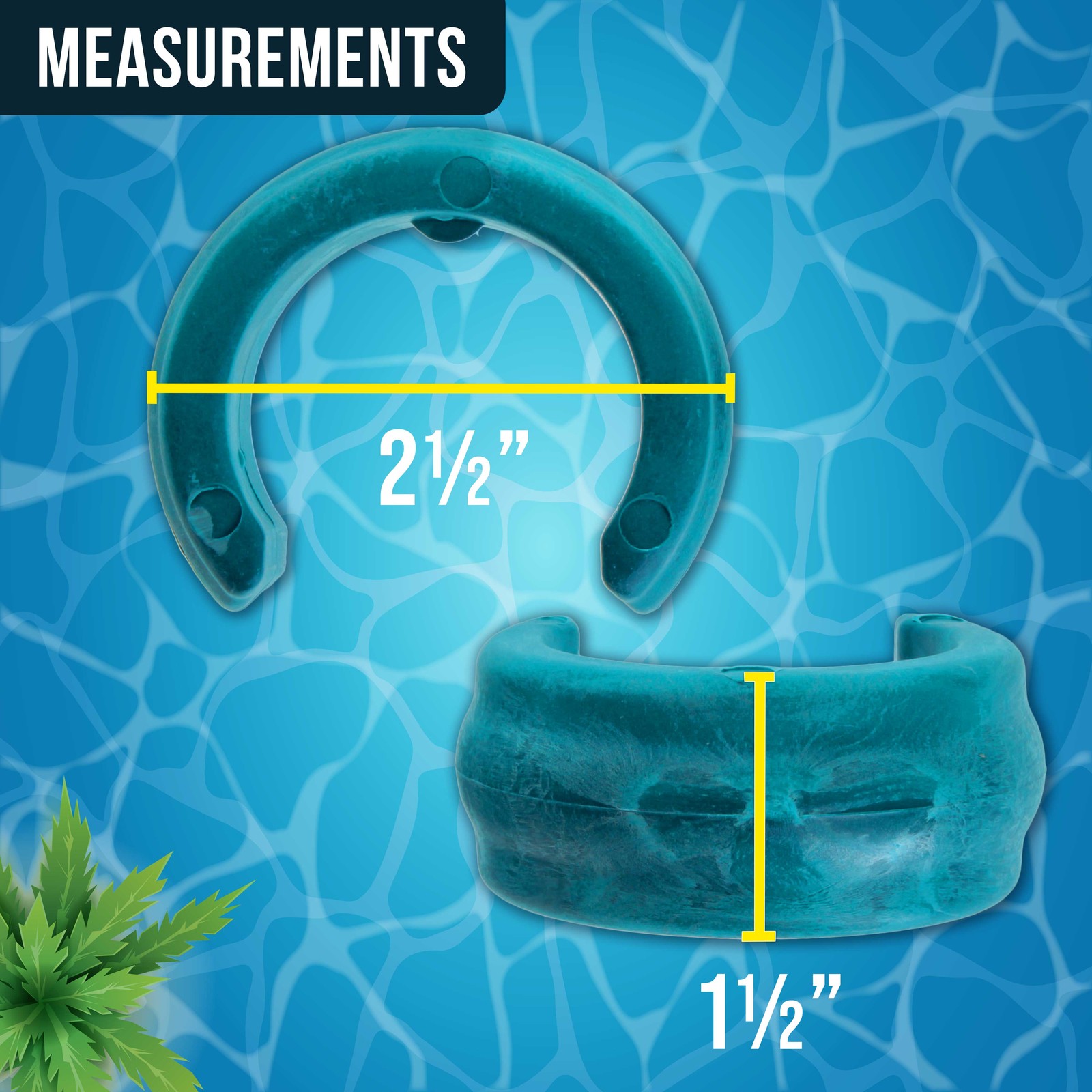 2 U.S. Pool Supply Universal Automatic Pool Cleaner Vacuum Hose Weights, Blue