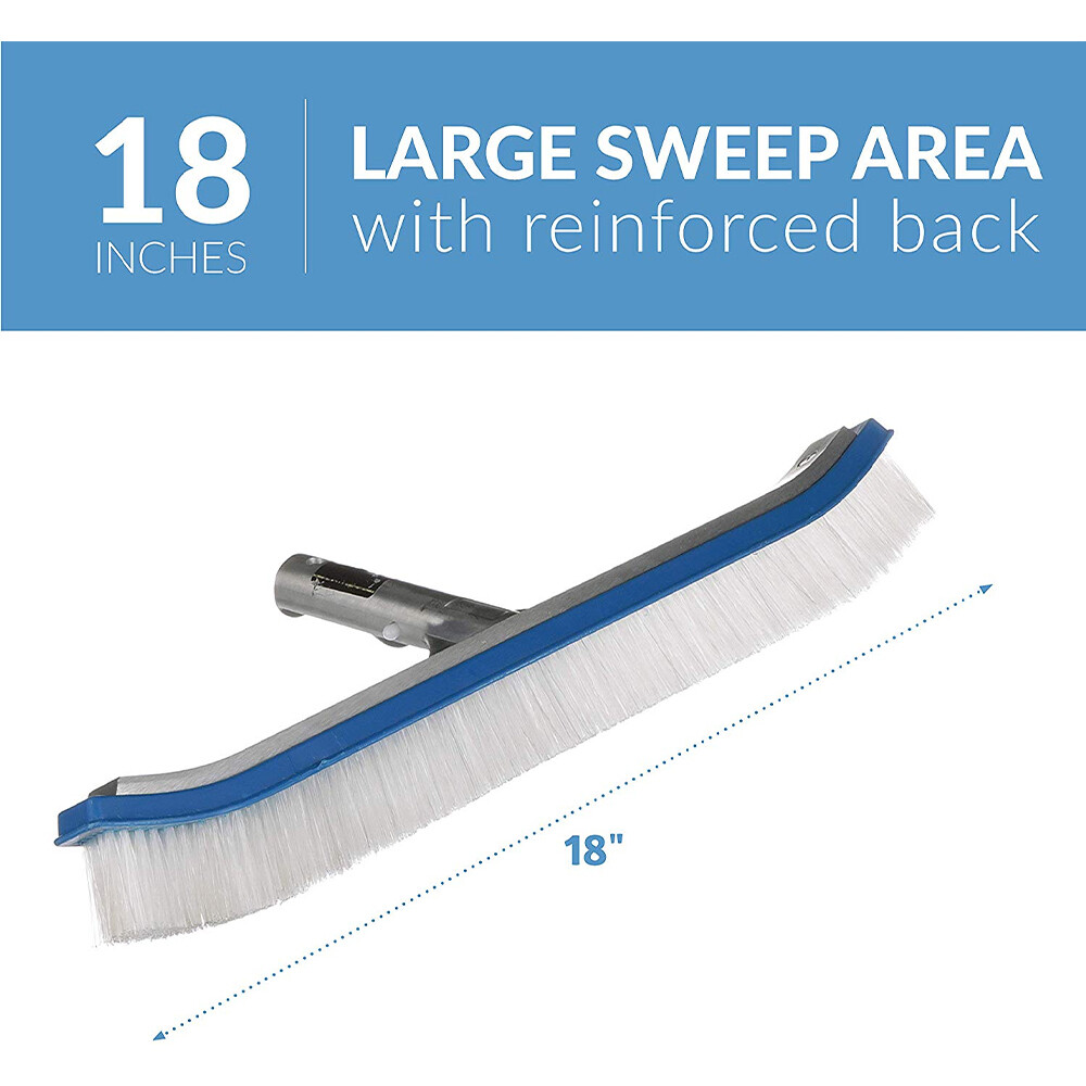 Blue Devil Deluxe All Metal Pool Brush Nylon Bristle Strong 18 inch B3518
