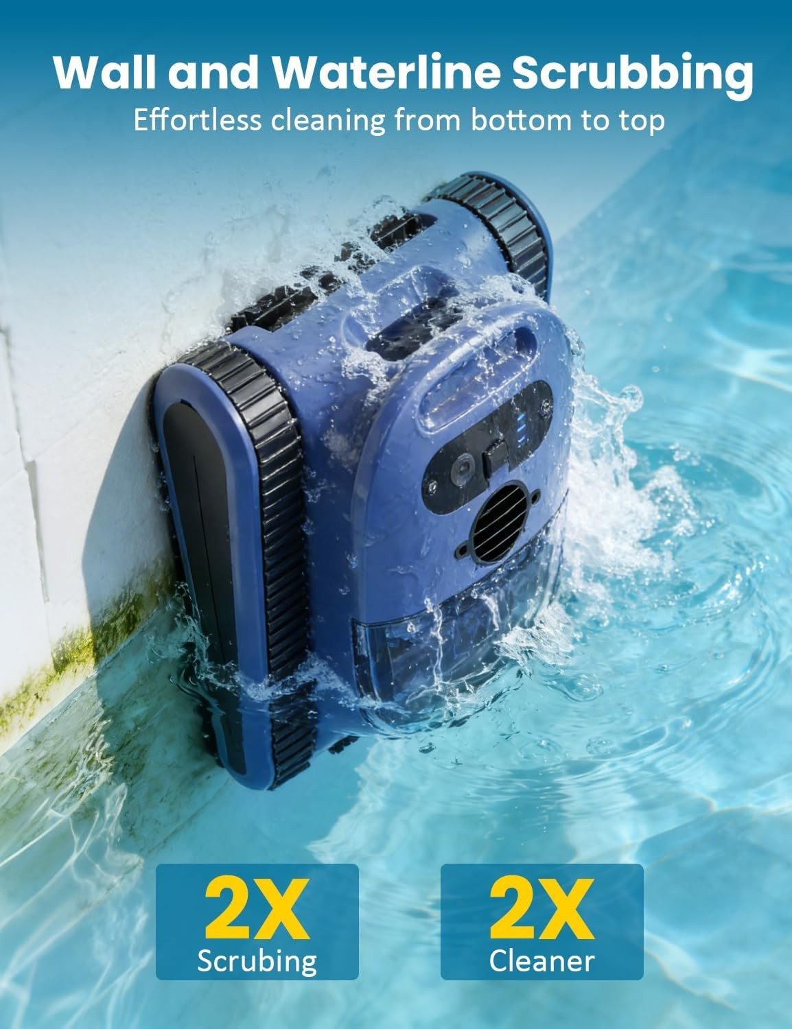 2026 SAT 30 Cordless Robotic Pool Vacuum Cleaner Wall-Climbing & Waterline Clean
