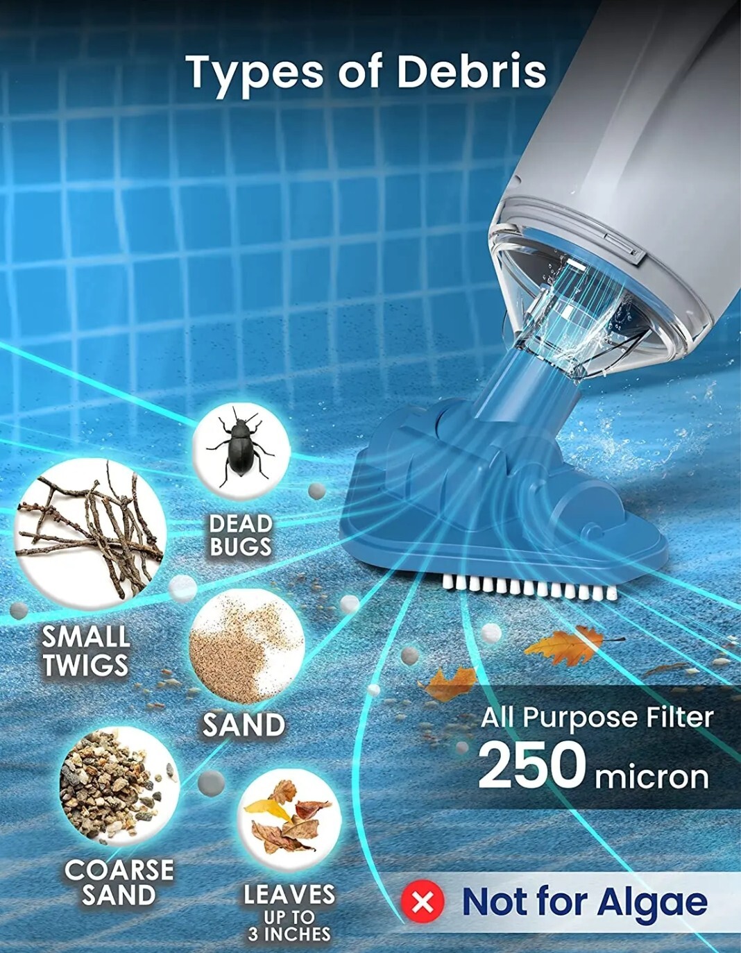 Rechargeable Pool Vacuum: Cordless XTROVAC 110 – Lasts 40 Mins – Ideal for Pools