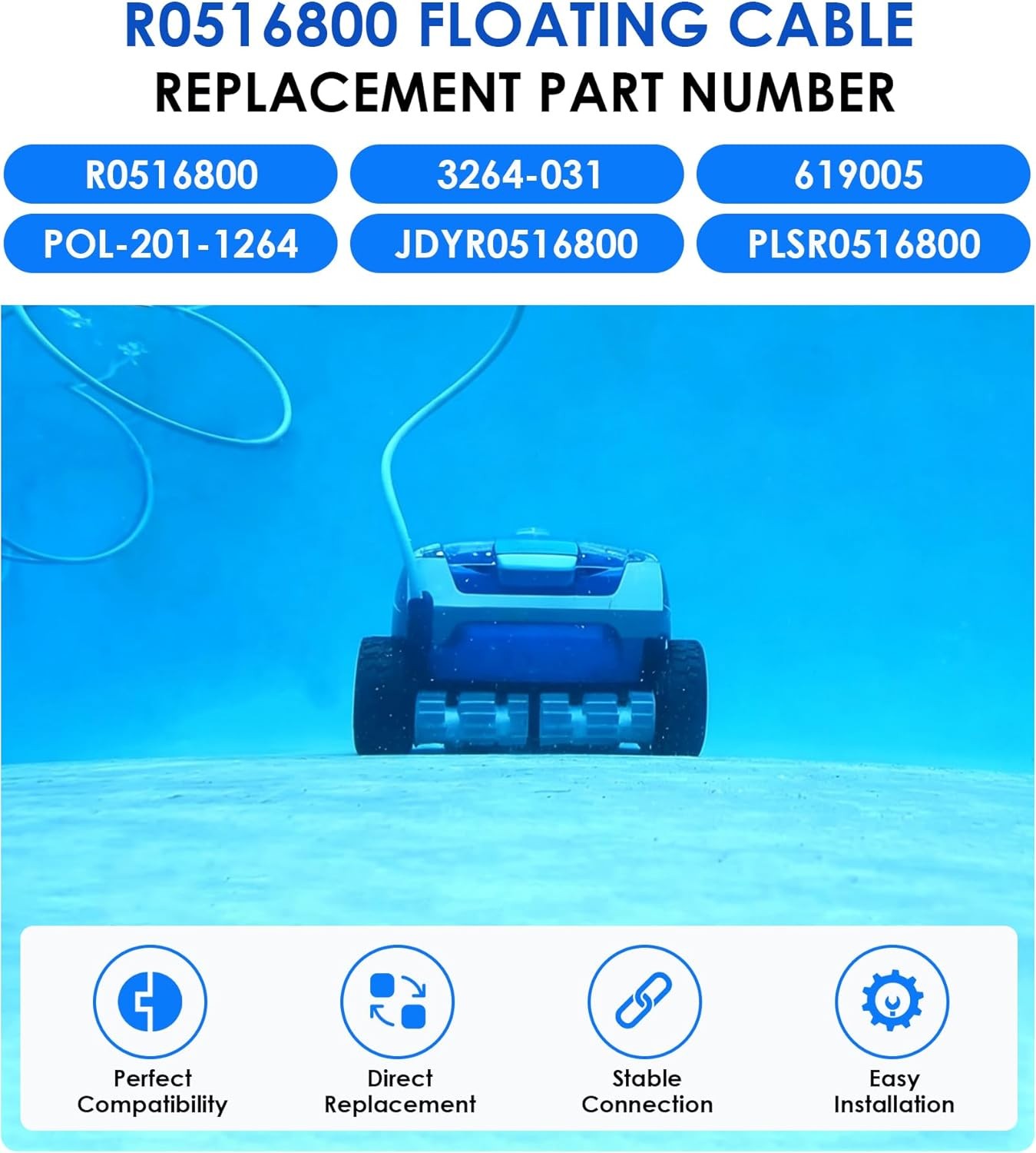 R0516800 Floating Cable For Zodiac Polaris 9300 9350 9400 9450 Pool Cleaner