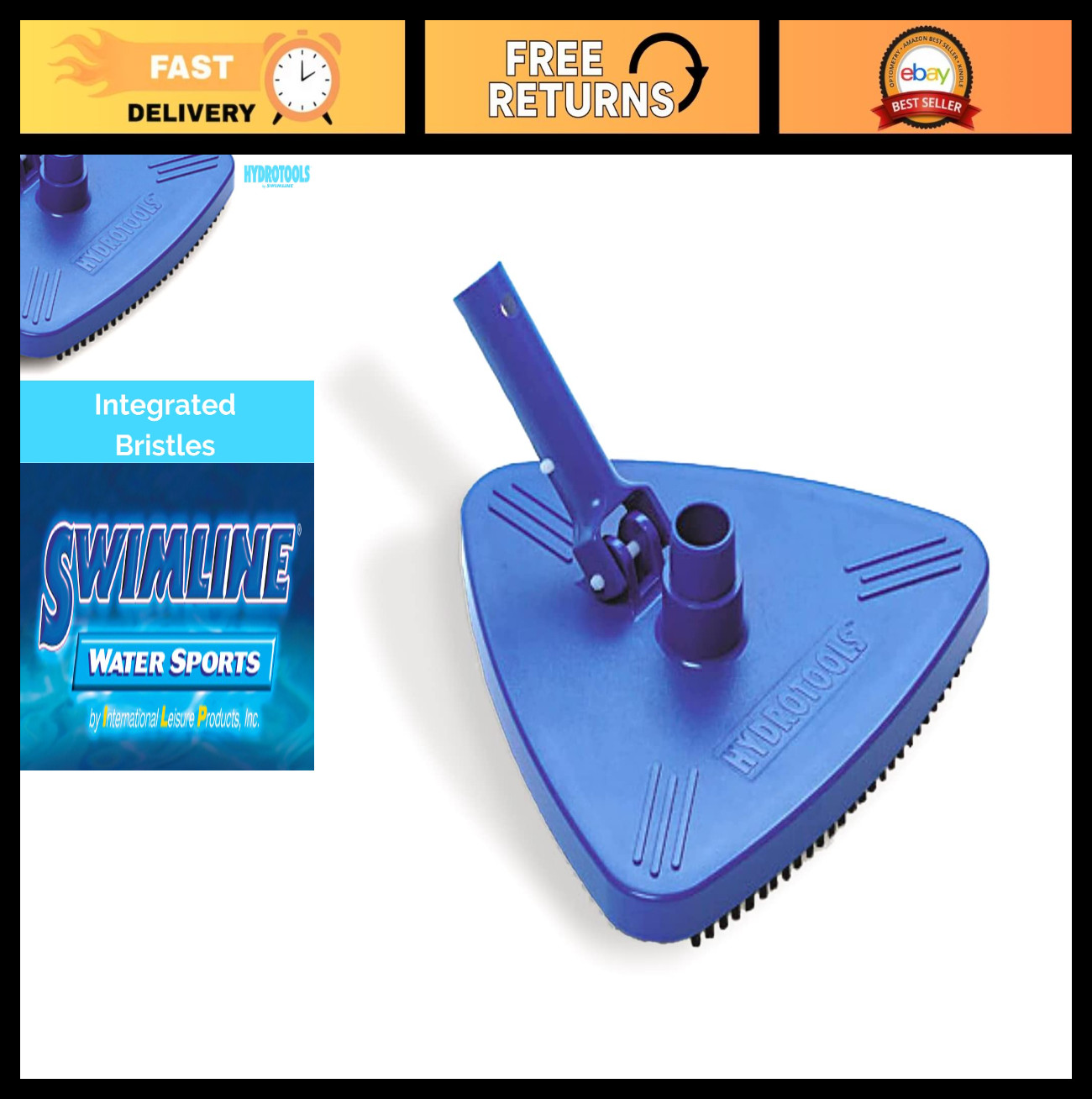 Manual Pool Vacuum Head for Inground & Above Ground Pools | Weighted Triangle Sh