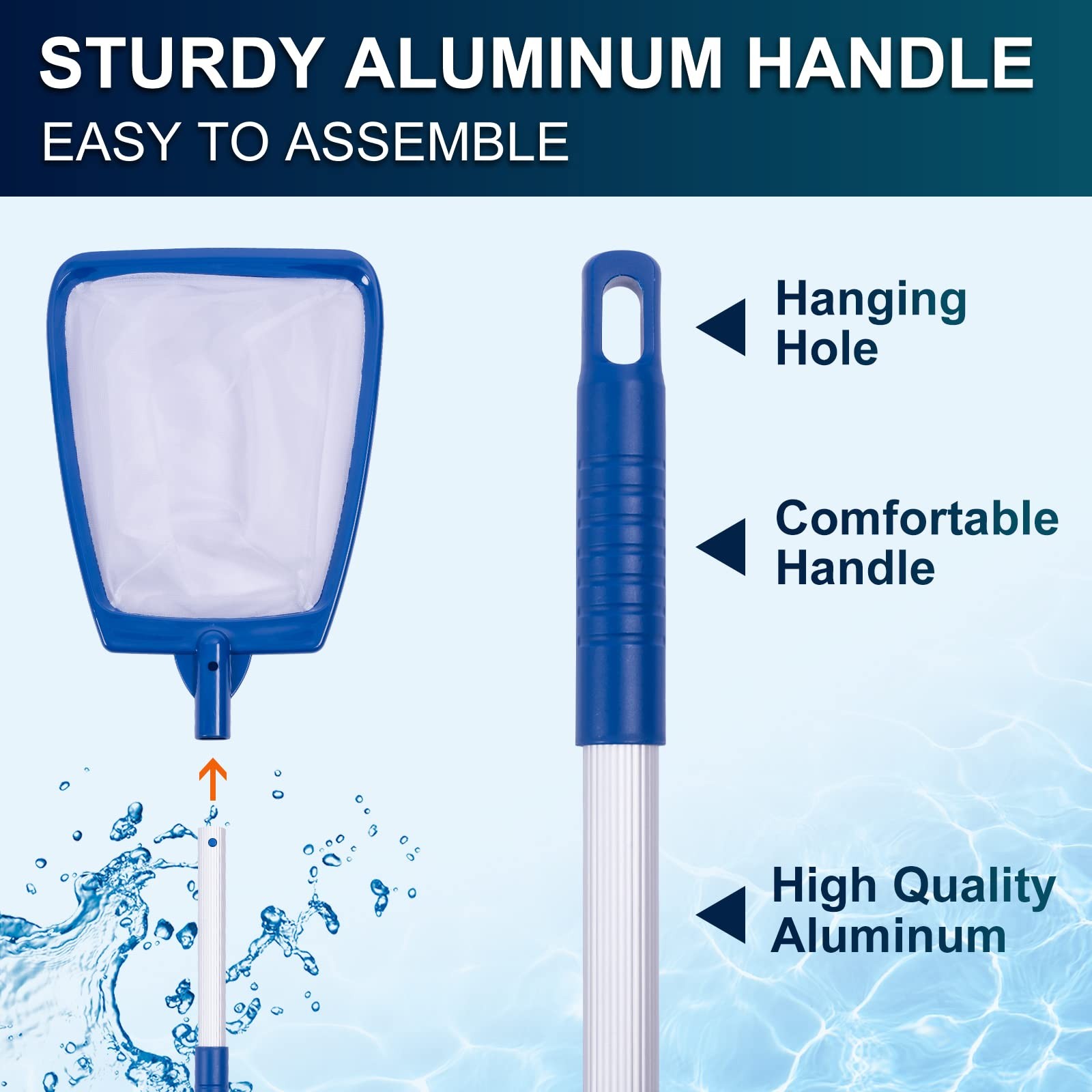 POOLAZA Hot Tub Skimmer Net Handheld, Professional Pool, Spa, Pound Skimmer N…