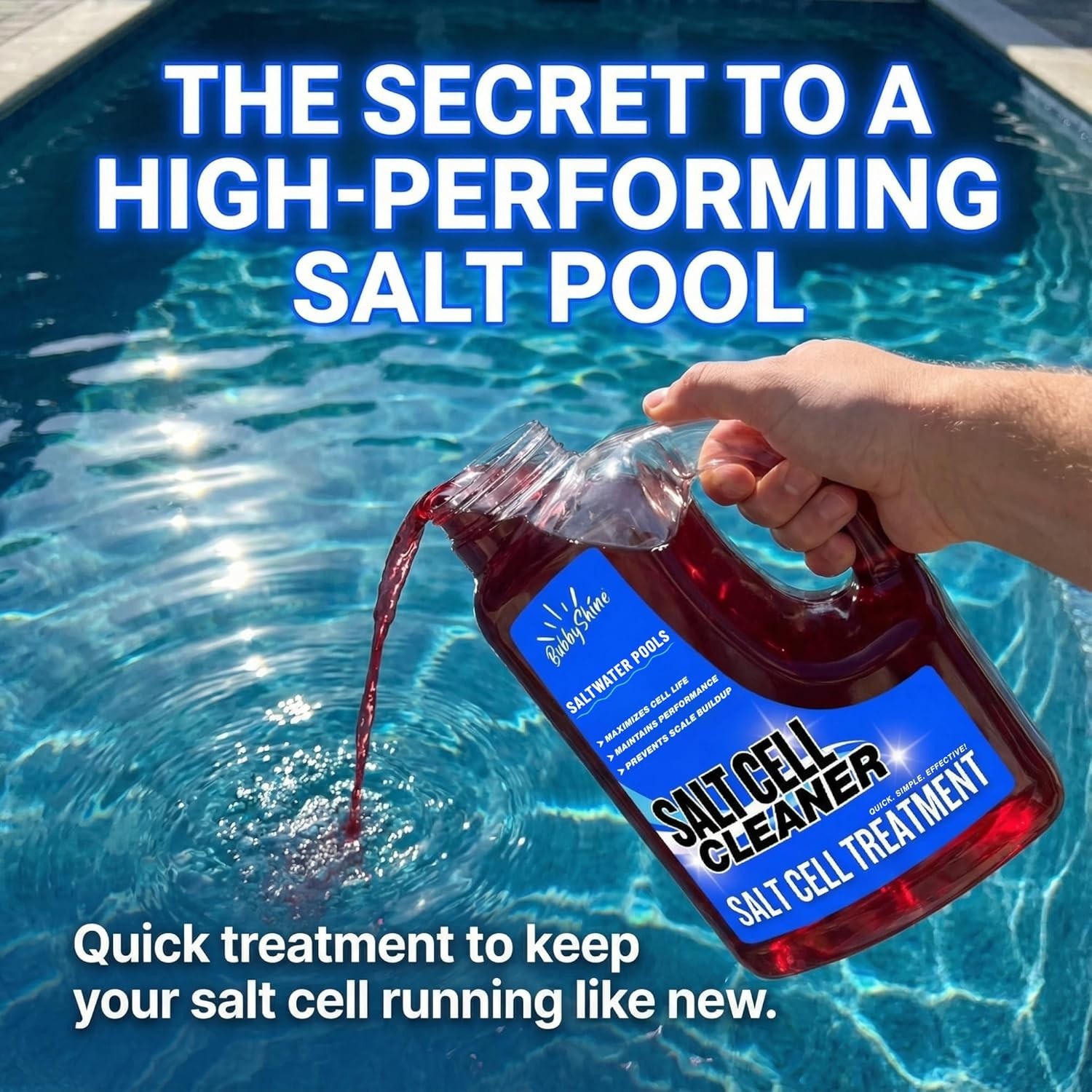 Bubbhyshine 3L Salt Cell Cleaner for Pools – Scale & Mineral Deposit Removal