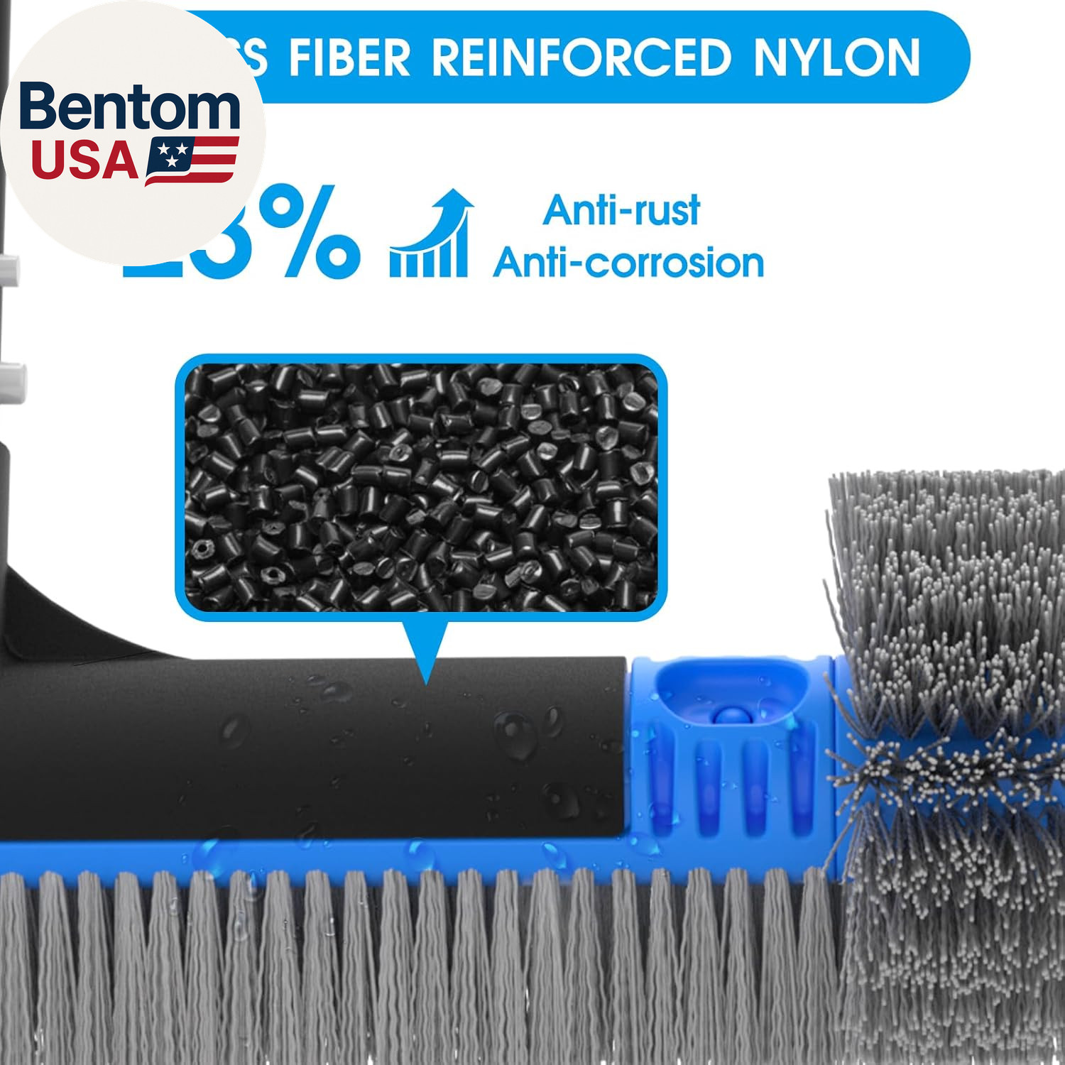 20 » 2 in 1 Pool Brush Head Cobweb Duster Heavy Duty Pool Cleaning Detachable ro