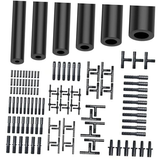 Silicone Vacuum Hose Kit – 6PCS 5FT Vacuum Line (1/8&Prime; 5/32&Prime; 3/16&Prime; 1/4&Prime; Black