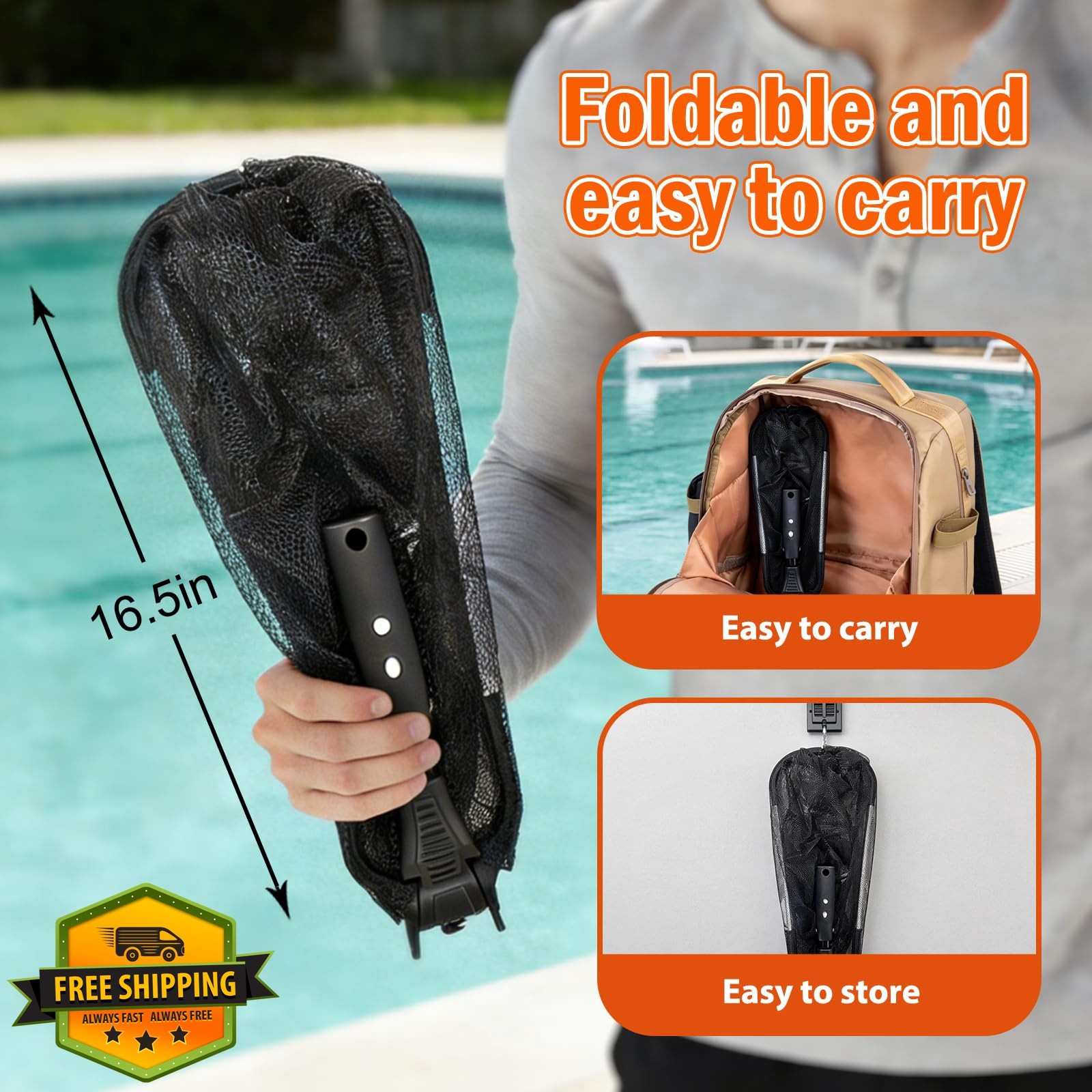 SISUPASSIE 20FT Pool Skimmer Net with Pole