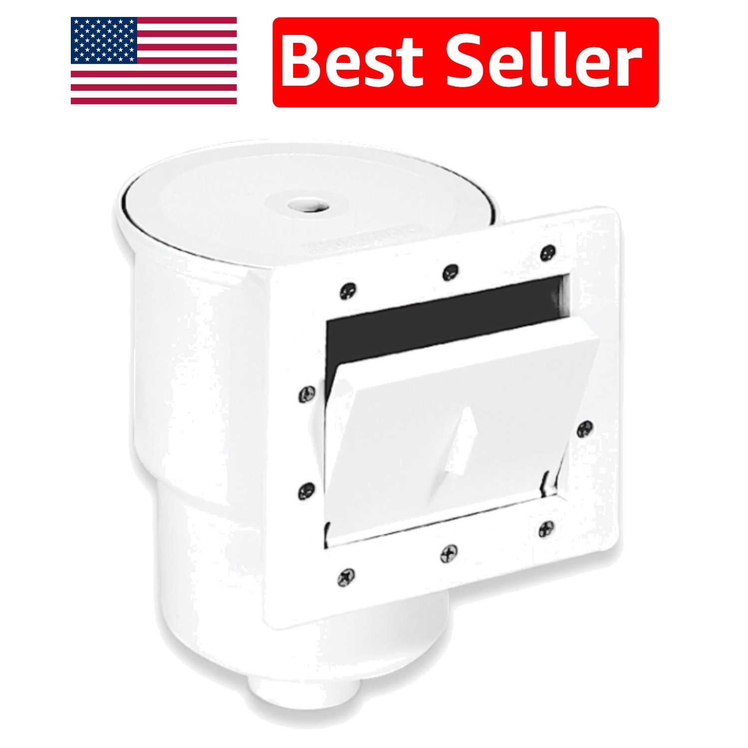HYDROTOOLS Durable White Thru-Wall Skimmer for Effortless Above-Ground Pool Care