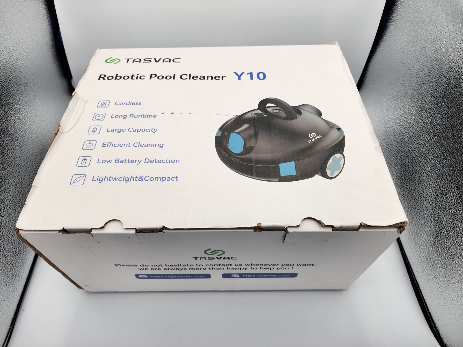 NEW! NIB TASVAC Y10 NEW 23 Cordless In Above Ground Robotic Pool Cleaner Blue