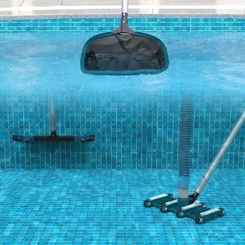 Pool Cleaning Kit 13FT Pole Net Vacuum Head Brush Above Inground Pool Set Deluxe