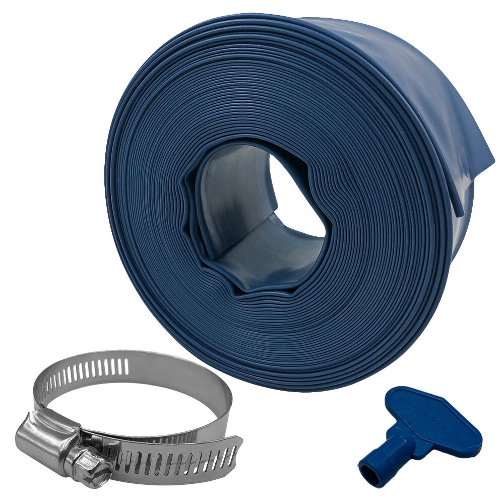 Puri Tech Heavy Duty Pool Backwash Hose Includes Clamp and Key 2 in x 50 ft