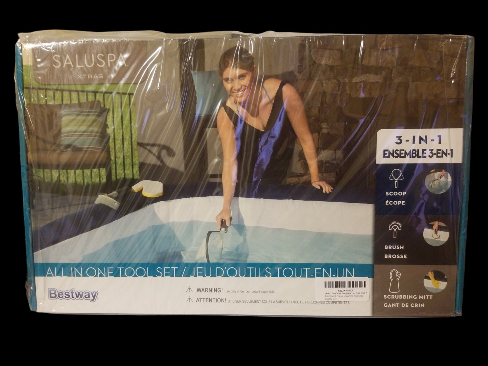Bestway SaluSpa All In One 3 Piece Cleaning Tool Accessory Set for Hot Tub Spa