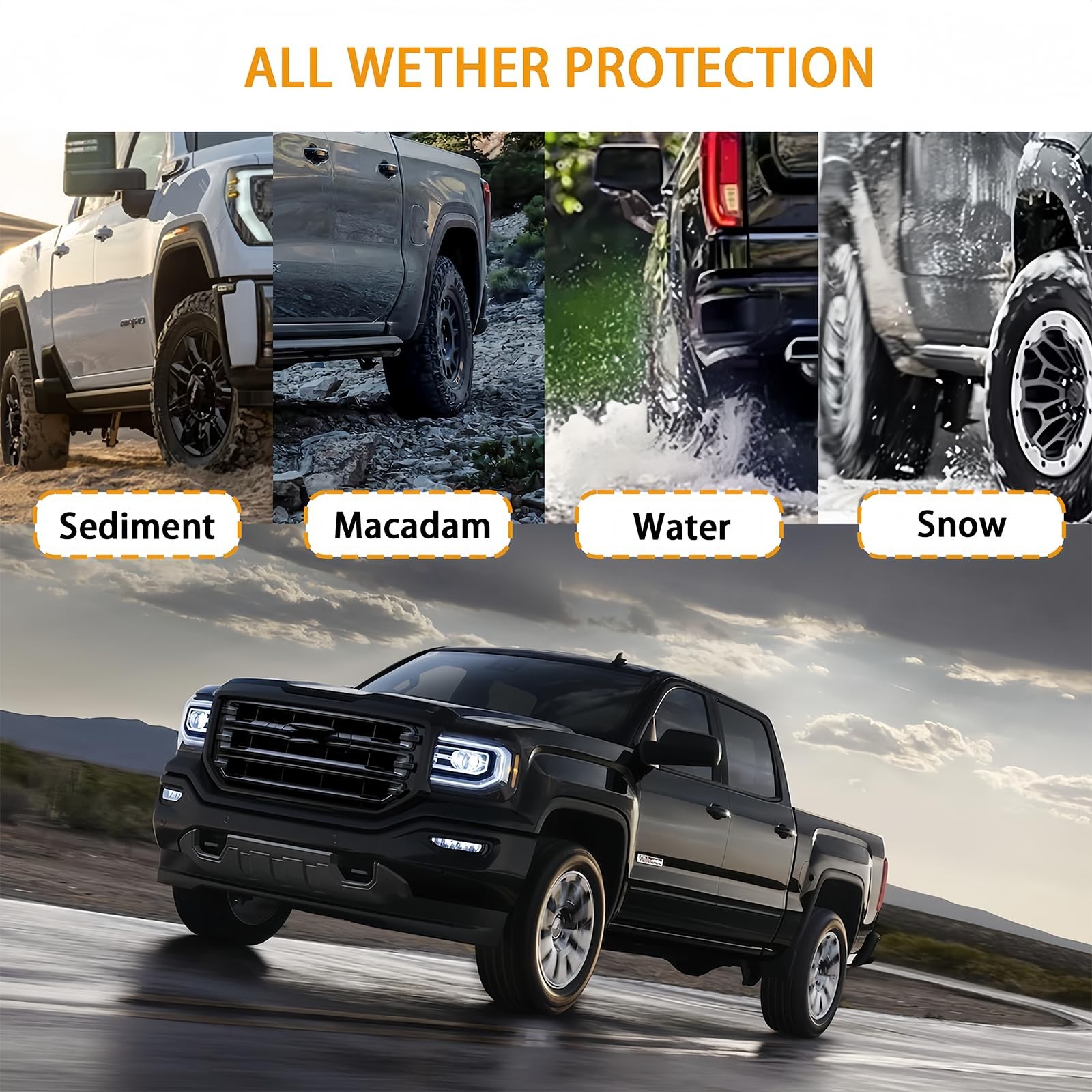 Mud Flap Delete Kit for 2019-2025 GMC Sierra 1500 2WD/4WD Front & Rear w/Screws